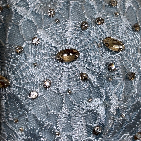 NWT Windsor- Light Blue Sparkle Rhinestone Bustier Corset Longline Bra Top, Sz L - Picture 7 of 15